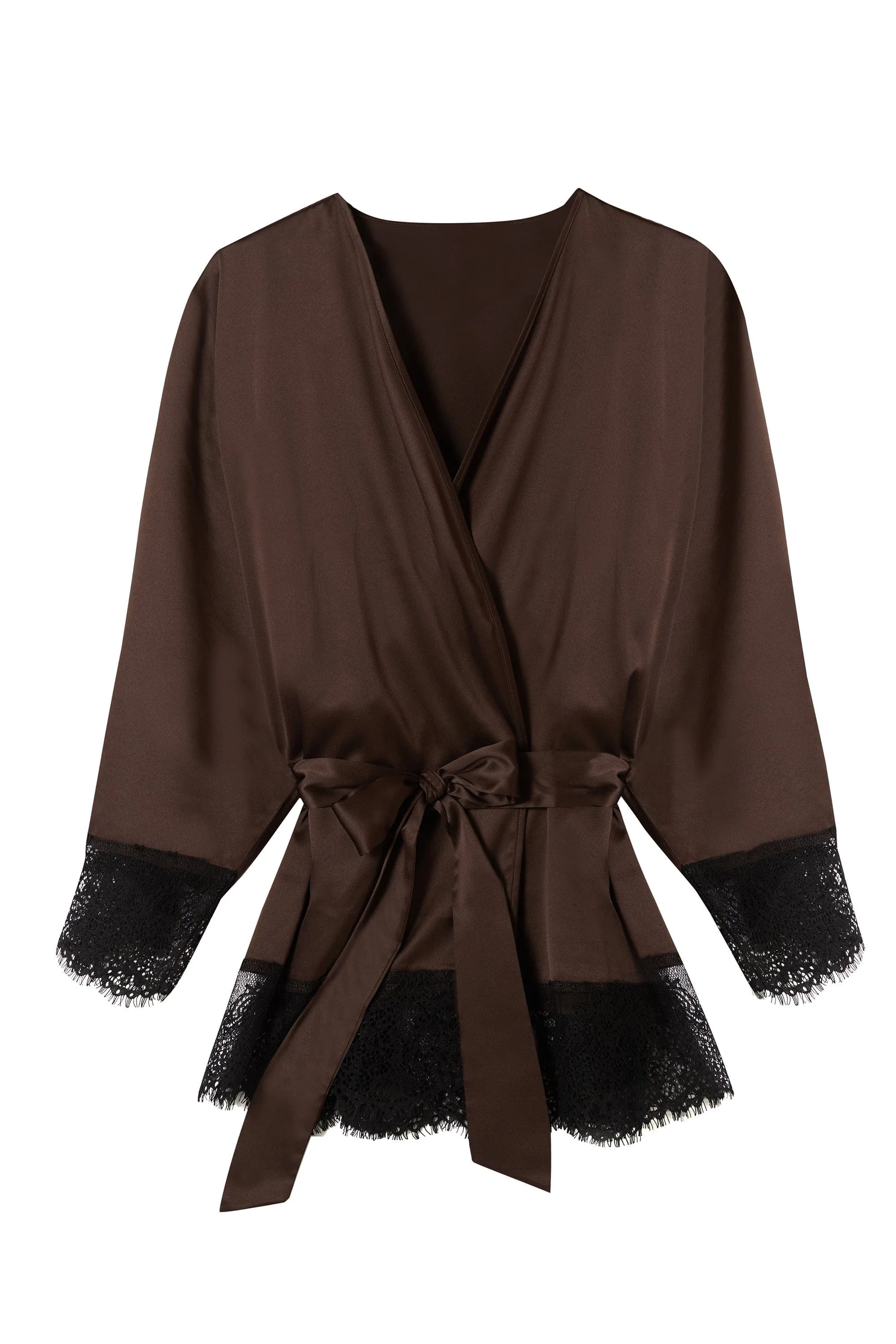 Alaia Chocolate Brown Caged Kimono