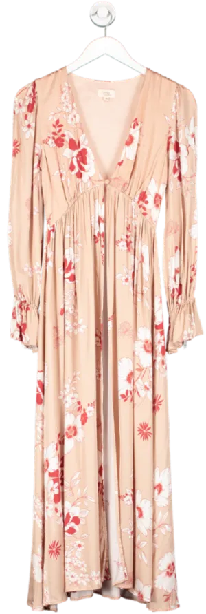 Camila Coelho Pink Long Satin Robe UK XS