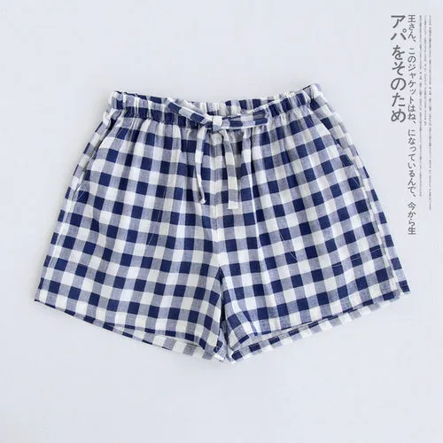 Couple pajamas cotton gauze shorts Japanese style simple
