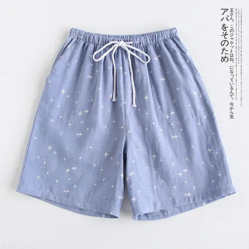 Couple pajamas cotton gauze shorts Japanese style simple