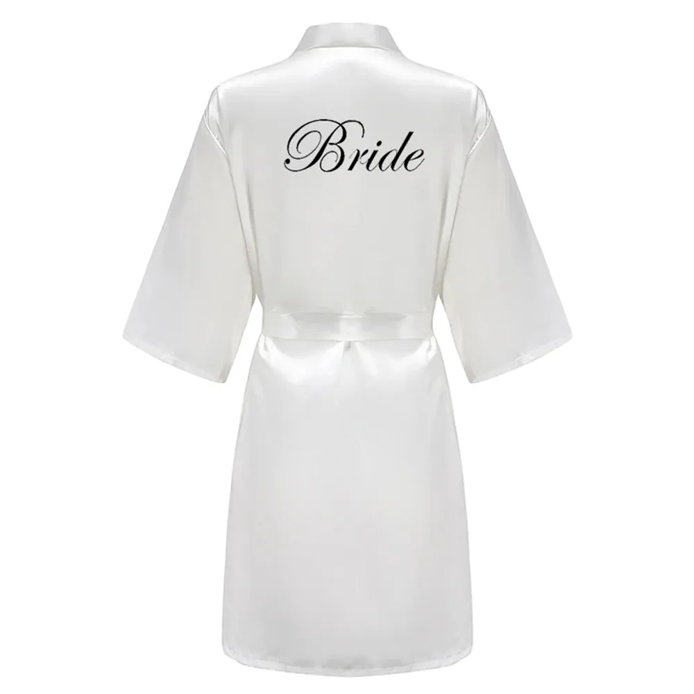 Custome Luxury Bridal Party Silk Satin Robe for Bride & Bridesmaids
