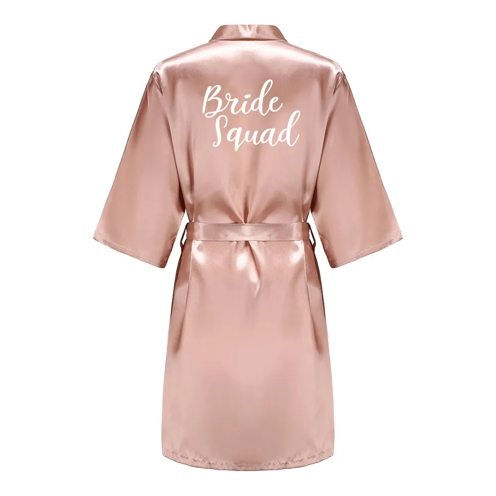 Custome Luxury Bridal Party Silk Satin Robe for Bride & Bridesmaids