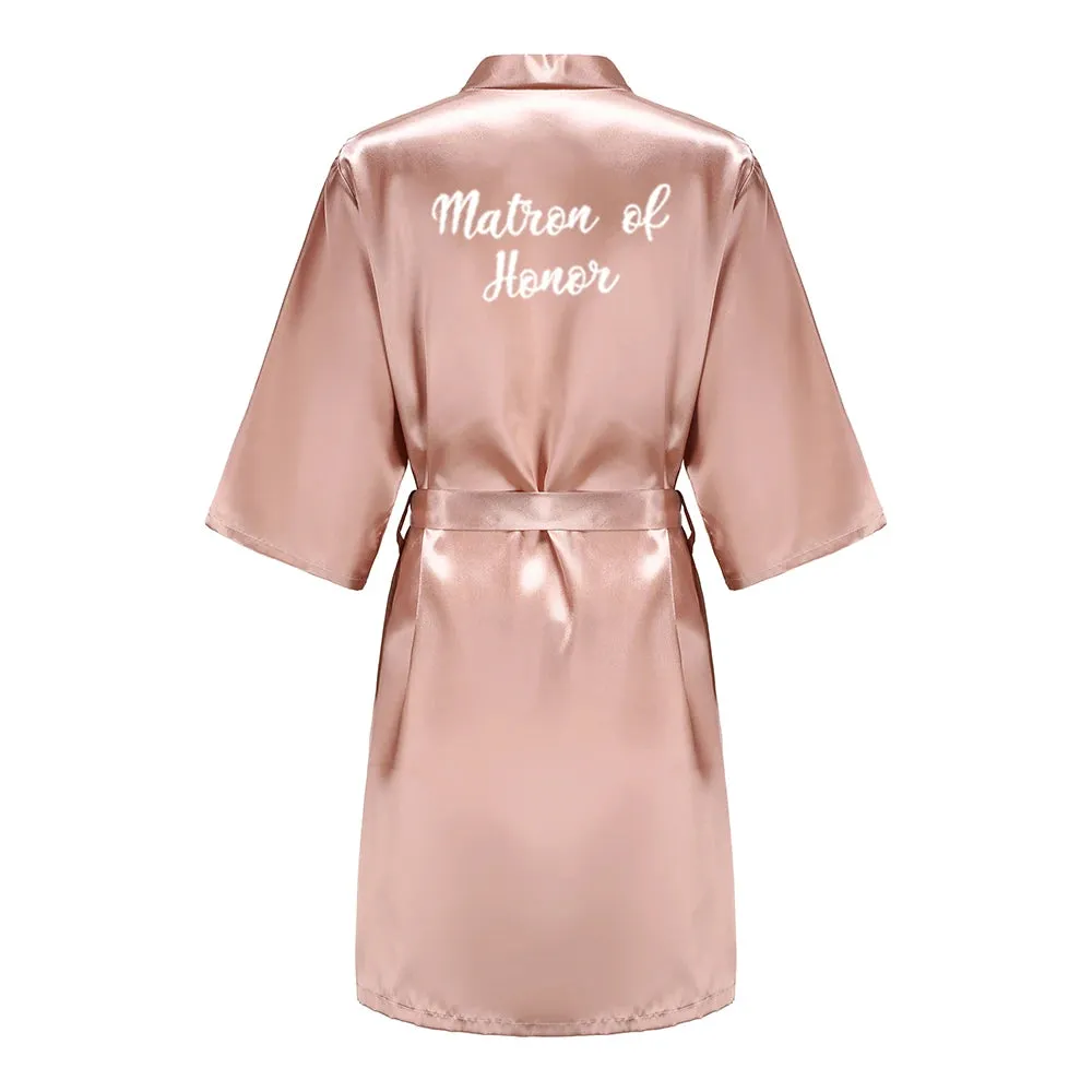 Custome Luxury Bridal Party Silk Satin Robe for Bride & Bridesmaids