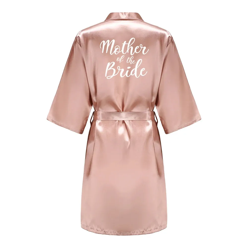 Custome Luxury Bridal Party Silk Satin Robe for Bride & Bridesmaids