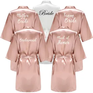 Custome Luxury Bridal Party Silk Satin Robe for Bride & Bridesmaids