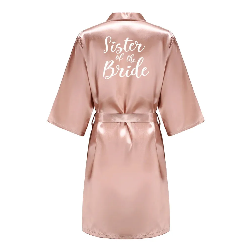 Custome Luxury Bridal Party Silk Satin Robe for Bride & Bridesmaids