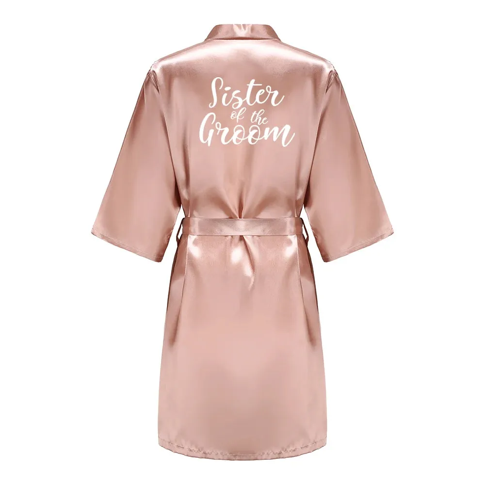 Custome Luxury Bridal Party Silk Satin Robe for Bride & Bridesmaids