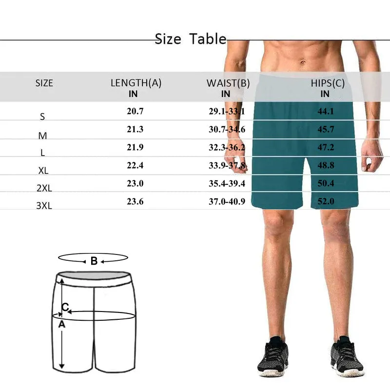 Customized Men's Summer Shorts Beach Shorts Elastic Waist Pocket Shorts Couple Gifts