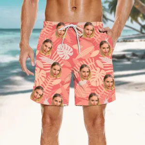 Customized Men's Summer Shorts Beach Shorts Elastic Waist Pocket Shorts Couple Gifts