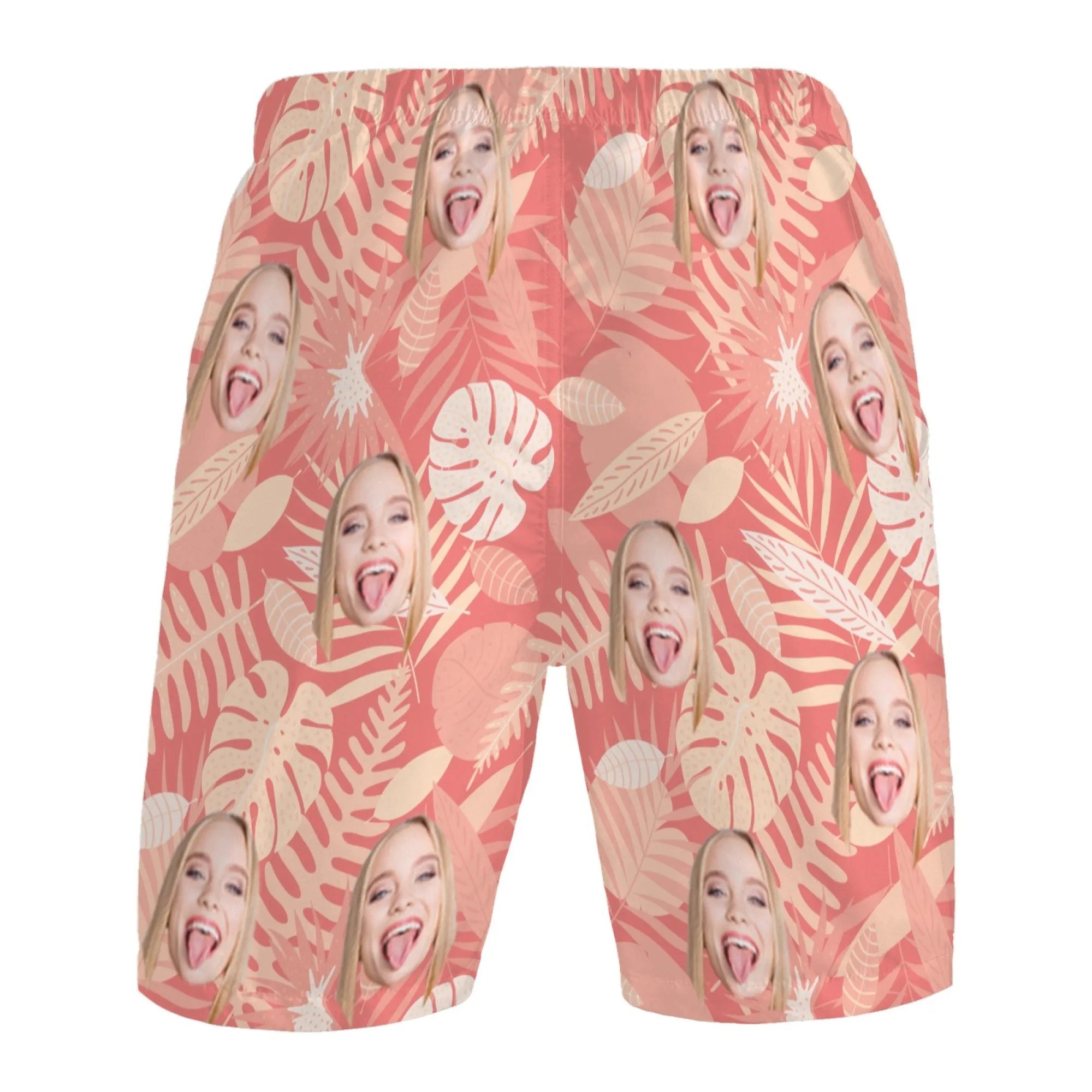 Customized Men's Summer Shorts Beach Shorts Elastic Waist Pocket Shorts Couple Gifts