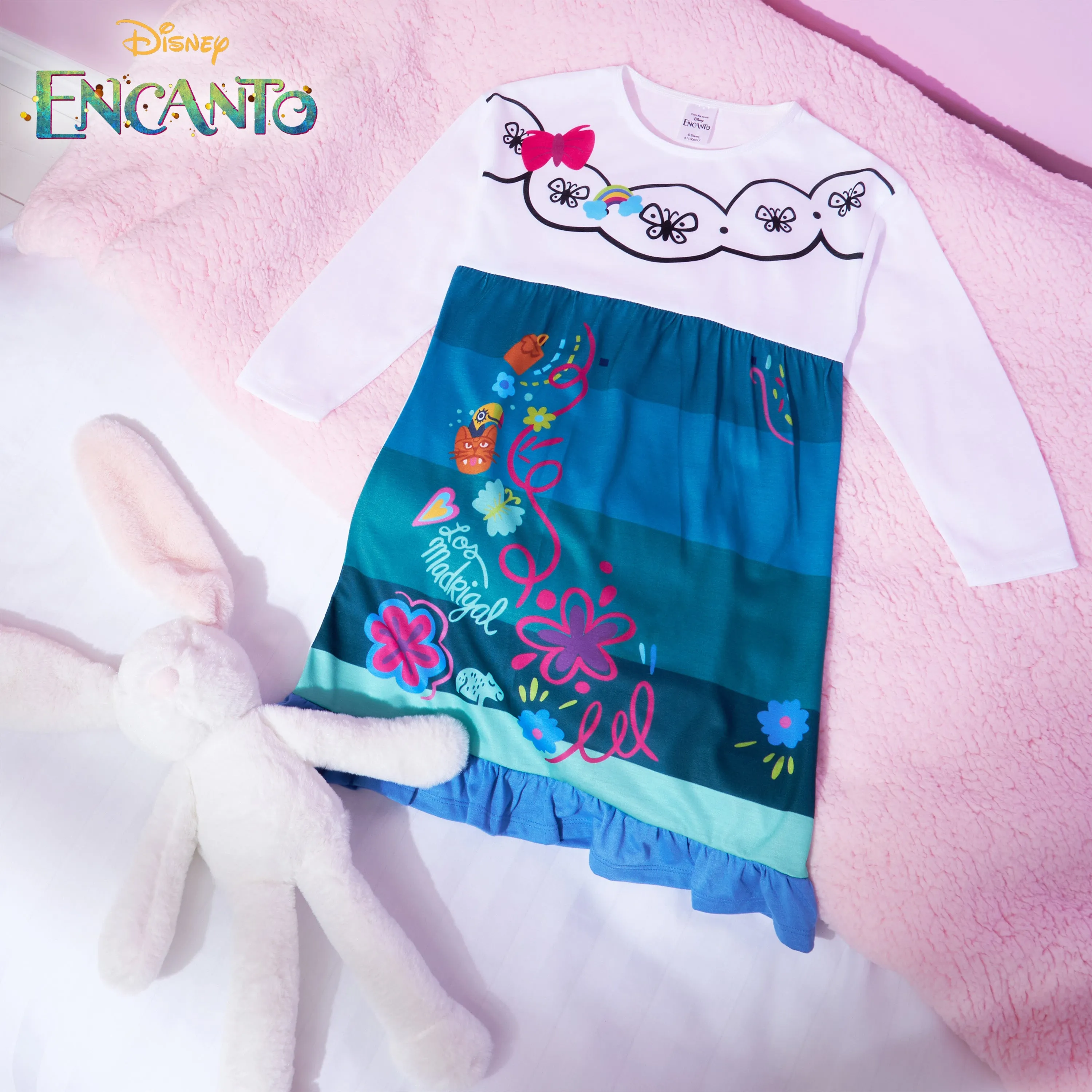 Disney Girls Nightdress, Encanto Long Sleeve Nightie for Girls