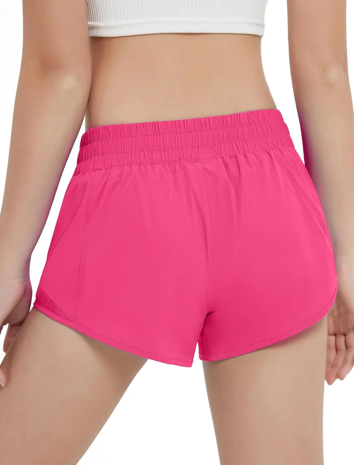EXARUS Girls 2.5"/4" Athletic Shorts Running Workout Track with Liner Zip Pocket Lightweight Gym Sports for Kids 6-12Y