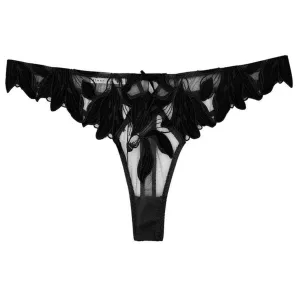 Fleur du Mal Lily Embroidery Hipster Thong