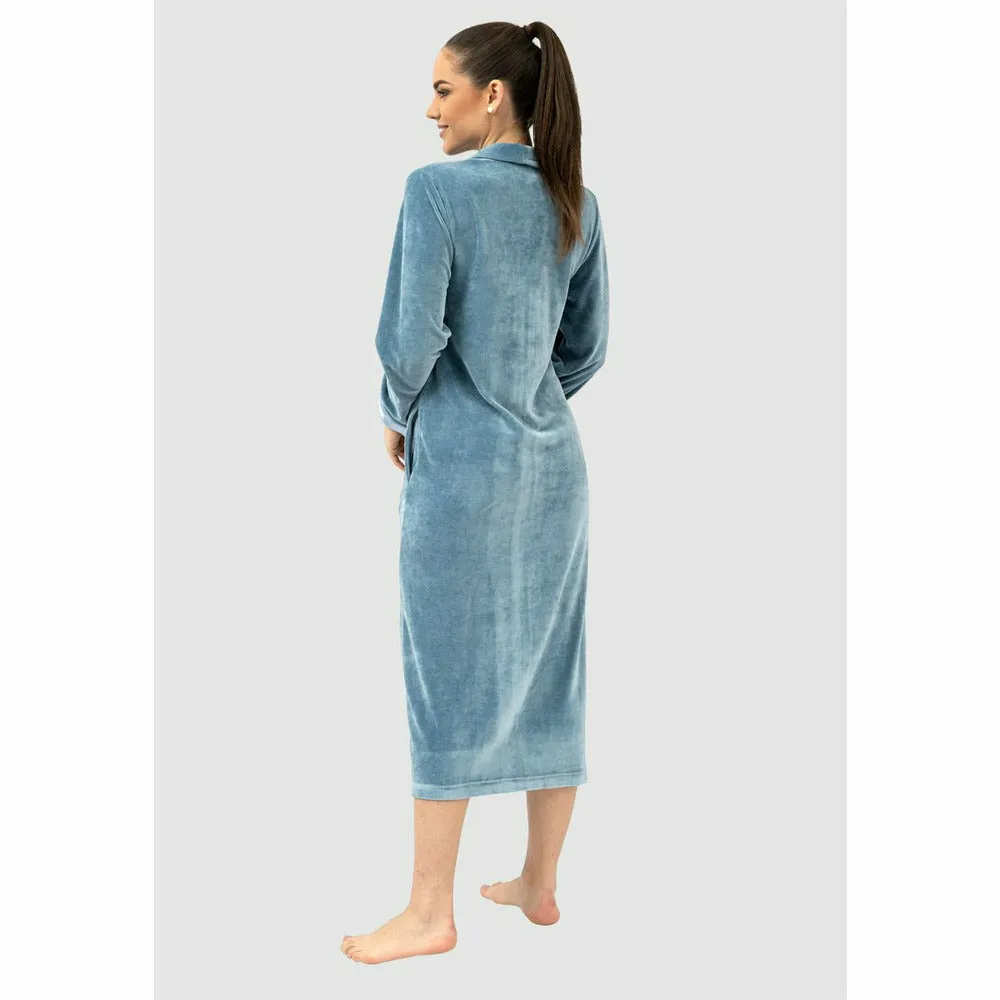 Geneve Modal and Cotton Zip-Up Long Women's Robe