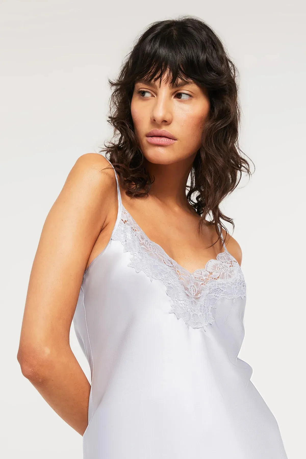 Ginia - Silk Lace Cami | Dusty Blue