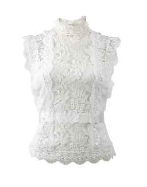 High Neckline Lace Blouse