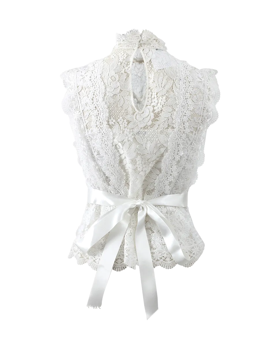 High Neckline Lace Blouse