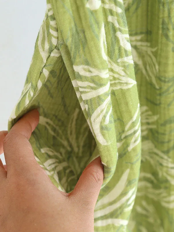 Leaf Print Short Sleeve Nightdress