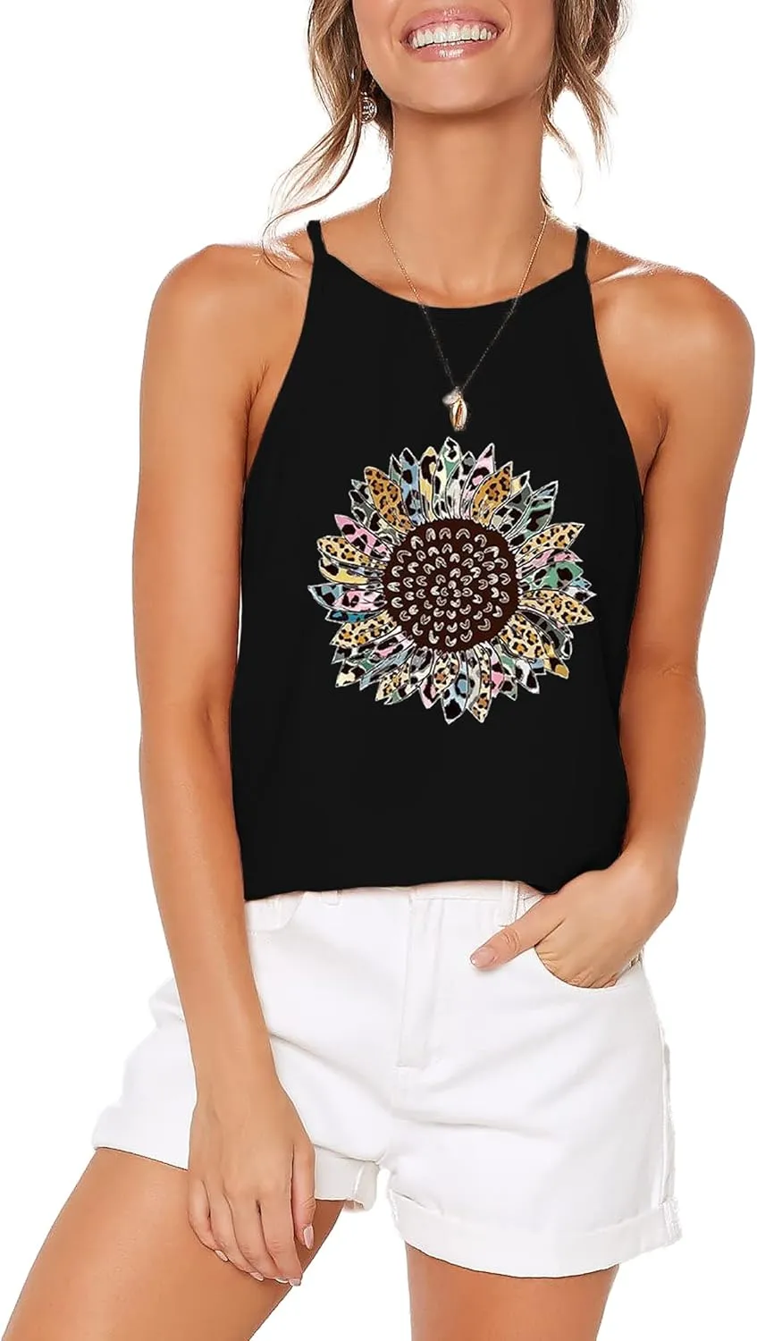 LouKeith Womens Tank Top Racerback Halter Tops Sleeveless Shirts Spaghetti Strap Camisole Casual Summer Basic Blouses