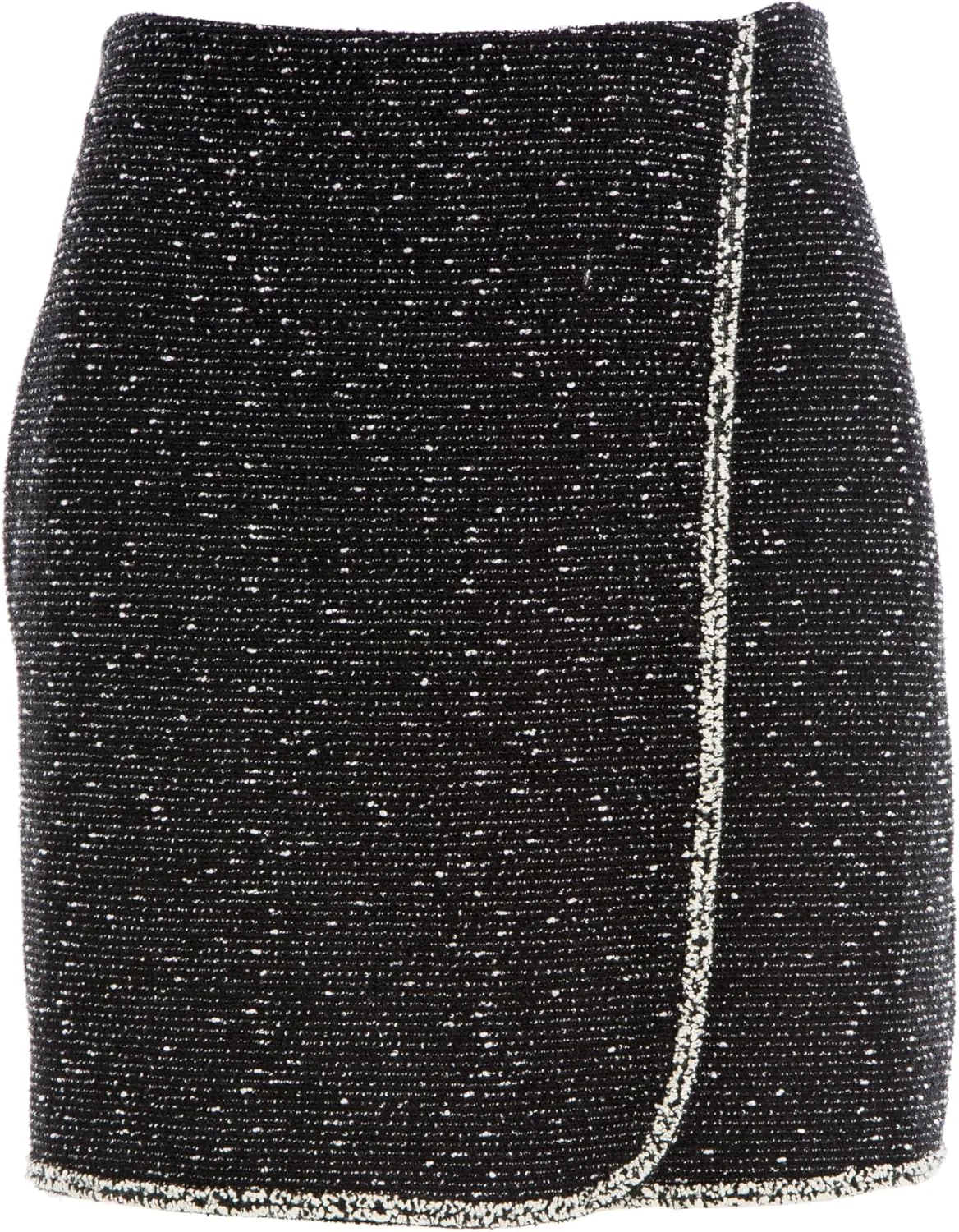Max Studio Women's Tweed Short Faux Wrap Skirt
