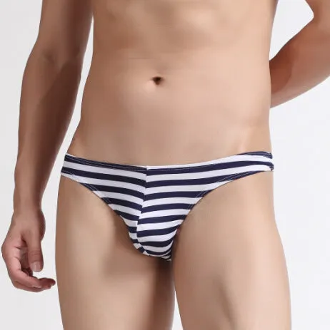 Men's Sexy Striped Low Rise Thong