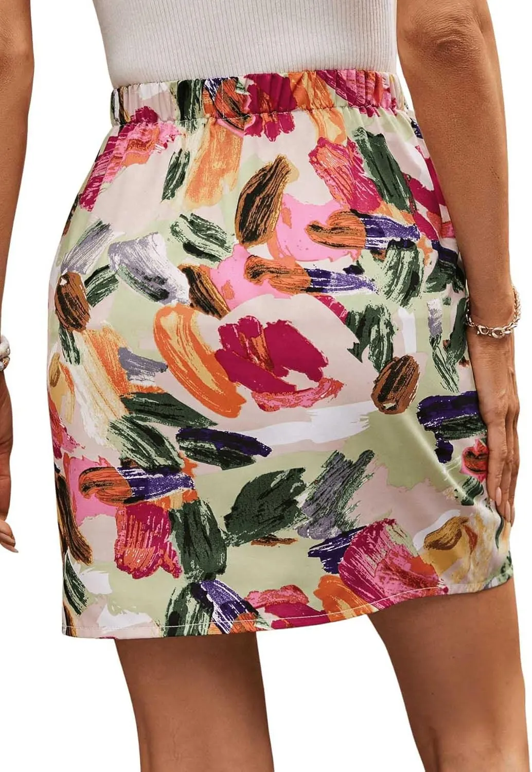 Milumia Women's Summer Boho Wrap Mini Skirt Allover Print High Waisted Knot Side Short Vacation Beach Skirt