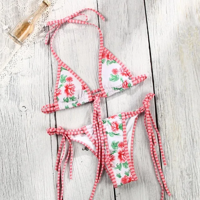Miyouj Sexy Bandeau Bikini Bandage Swimwear Women Solid Swimwear Bathing Suits Rings Bikini Set Hollow Out Biquini Swimwear