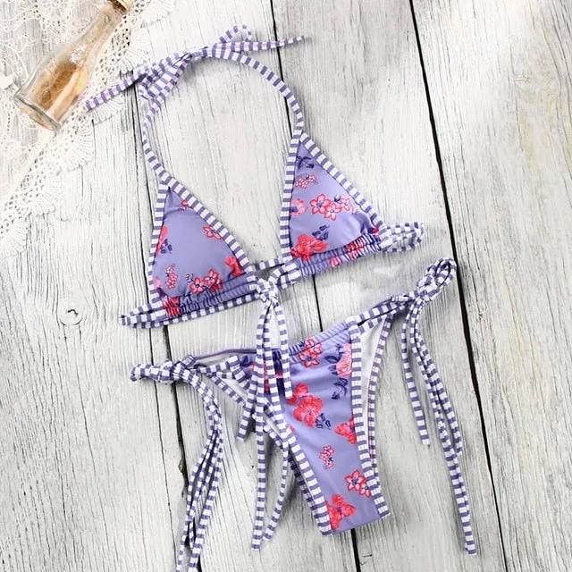 Miyouj Sexy Bandeau Bikini Bandage Swimwear Women Solid Swimwear Bathing Suits Rings Bikini Set Hollow Out Biquini Swimwear