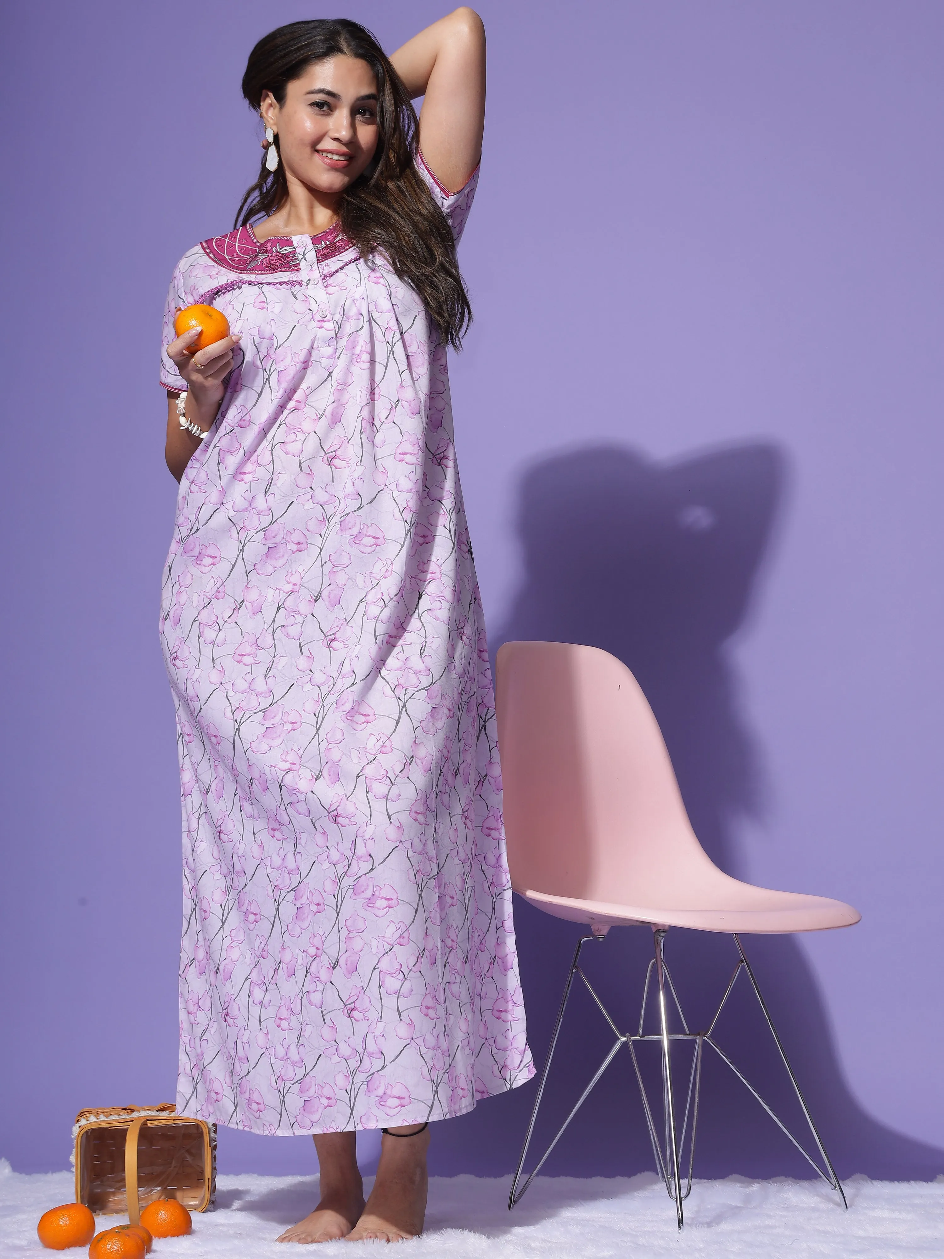 Rose Floral Nightdress: Timeless Charm & Comfort