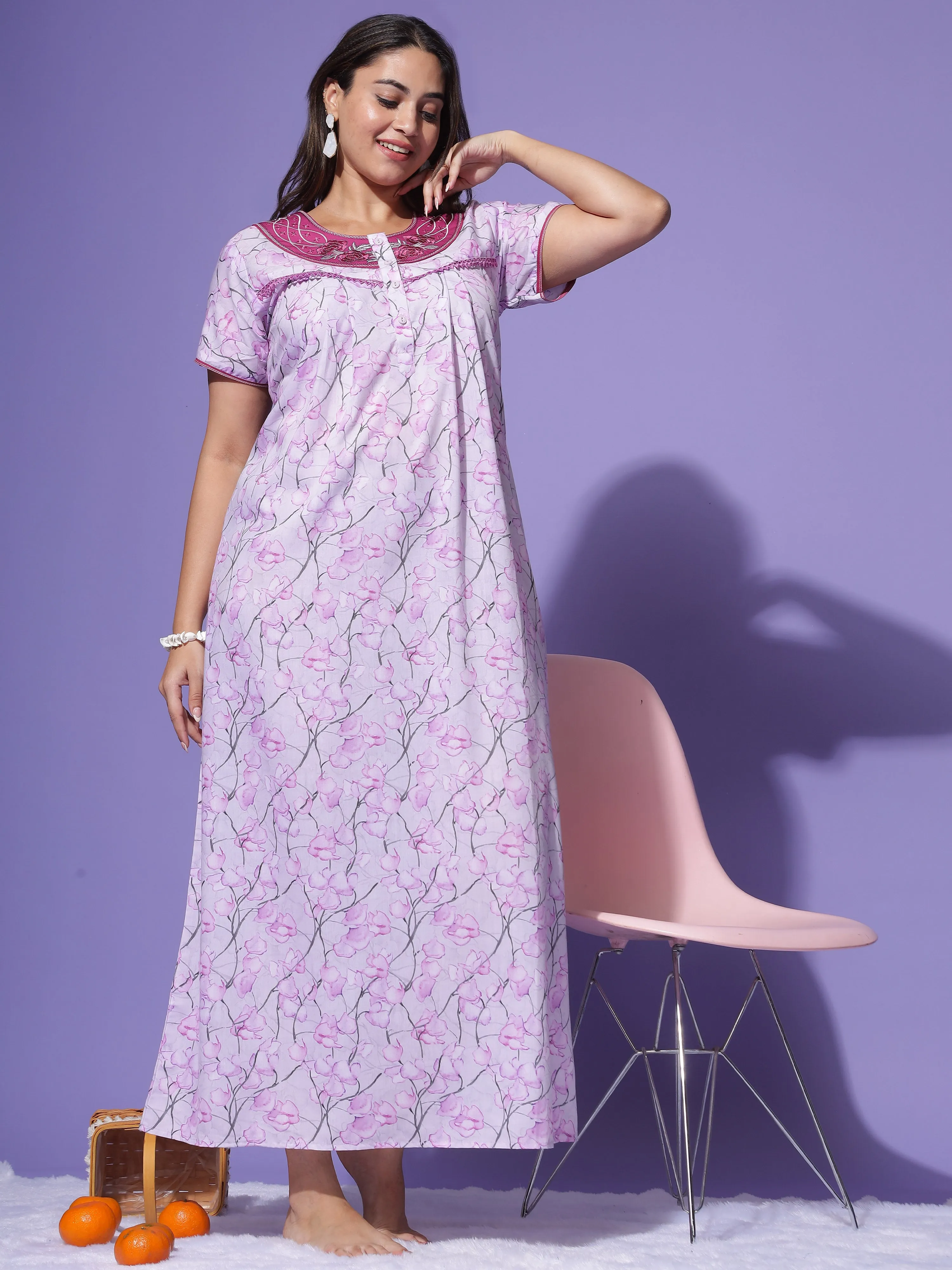 Rose Floral Nightdress: Timeless Charm & Comfort