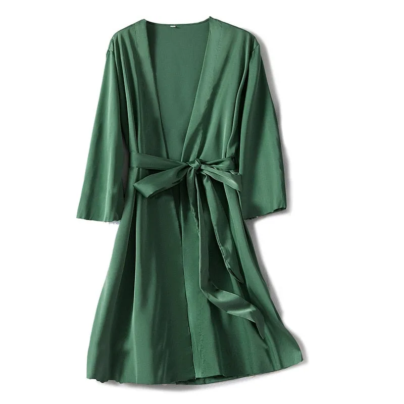 Satin Robe with Matching Nightgown