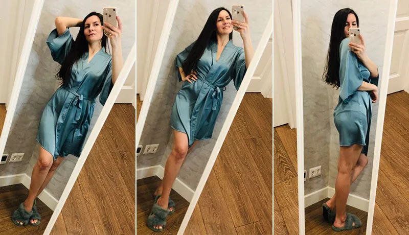 Satin Robe with Matching Nightgown