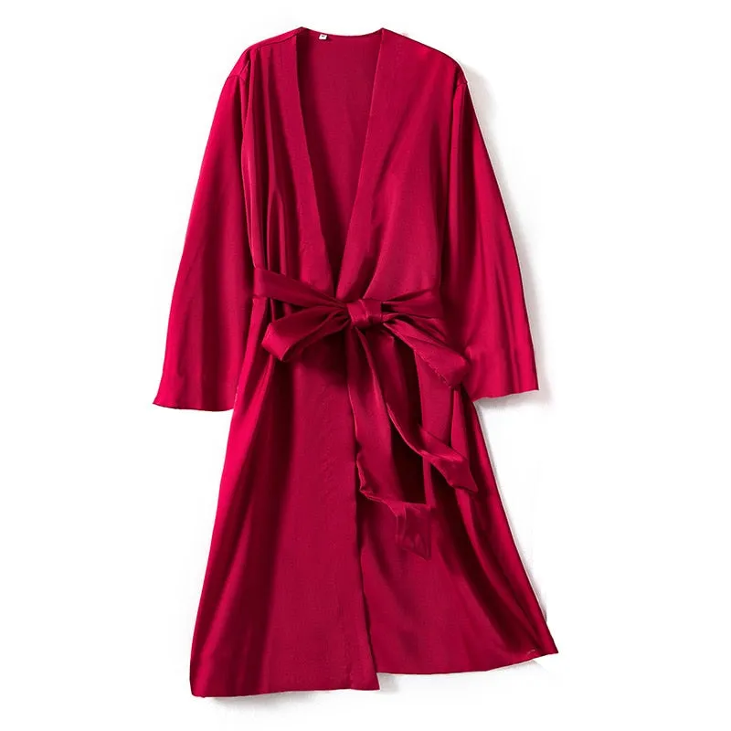 Satin Robe with Matching Nightgown