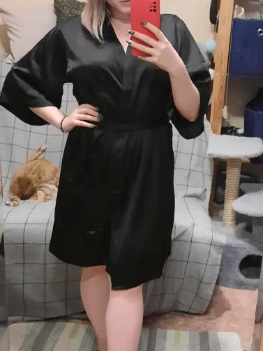 Satin Robe with Matching Nightgown
