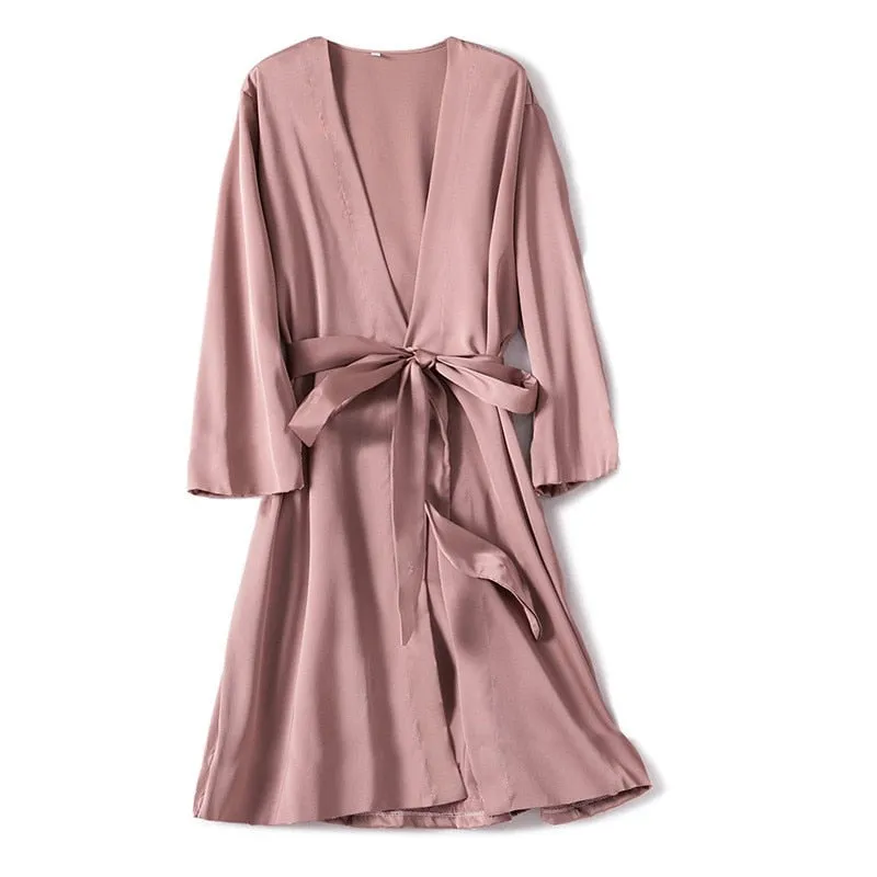 Satin Robe with Matching Nightgown