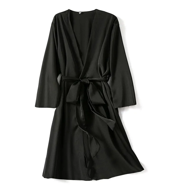 Satin Robe with Matching Nightgown