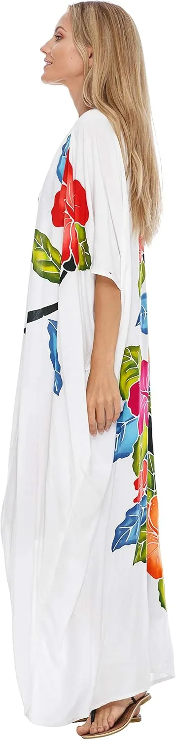 SHU-SHI Womens Kimono Cardigan Open Front Floral Robe Beach Cover Up One Size