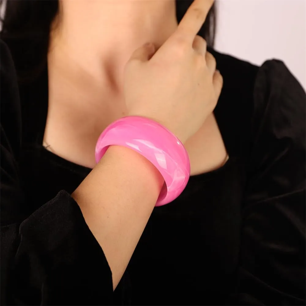 Sither Chunky Acrylic Bracelet for Women Cuff Bangle Bracelet Colorful Wide Bracelet for Halloween Christmas Gift