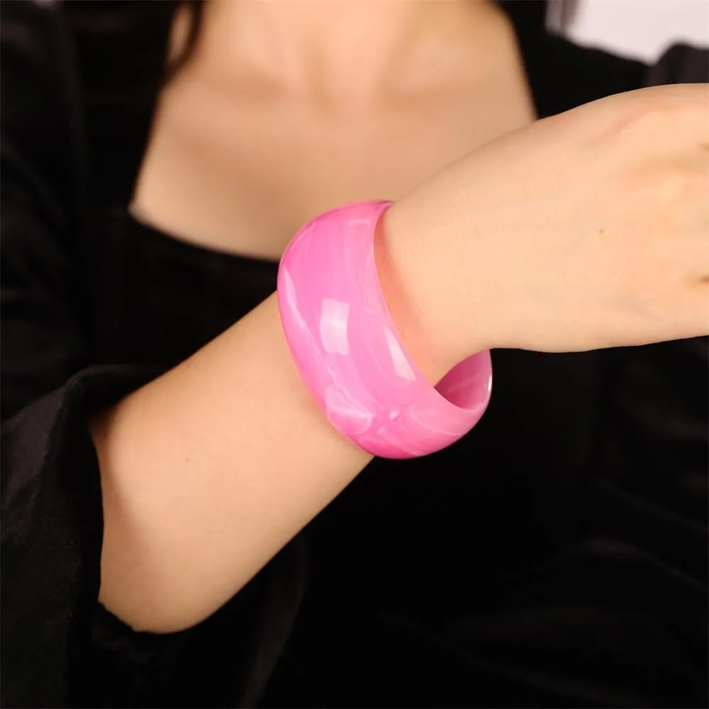 Sither Chunky Acrylic Bracelet for Women Cuff Bangle Bracelet Colorful Wide Bracelet for Halloween Christmas Gift