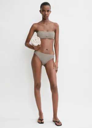 Smocked bikini top dove