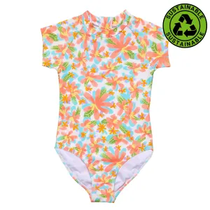 Snapper Rock Hawaiian Luau Sustainable Short Sleeve Surf Suit G60044S