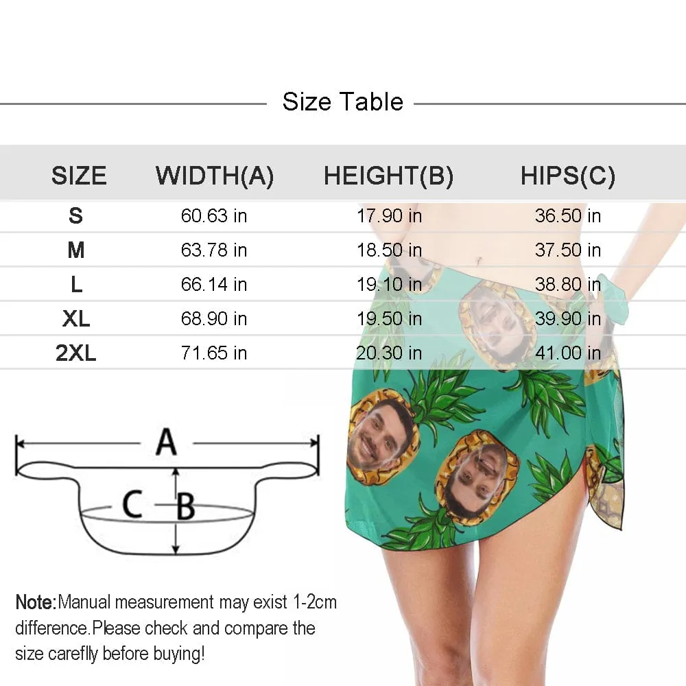 【Special offers】Custom Face US Flag Swim Bikini Coverup Personalised Short Sarongs Beach Wrap For Women Girls