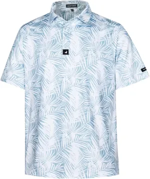 SURF CUZ Golf Shirt Moisture Wicking for Men Dry Fit Polo Shirts Short Sleeve Print Performance 4-Way Stretch