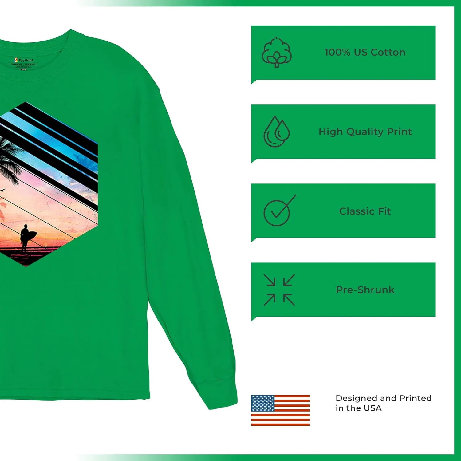 Surfer Paradise Long Sleeve T-Shirt Vintage Ocean Summer Surfing Wave Vacation Sea Beach Surfboard Peddle Boarding