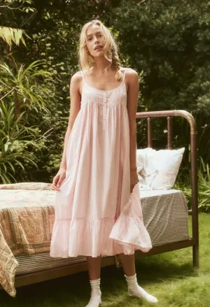 THE GREAT~ Ruffle tank nightdress Slumber Stripe