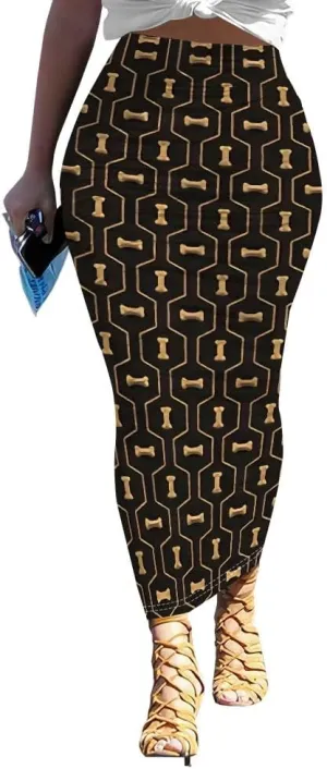 Women's Casual Ruched High Waist Bodycon Party Club Night Out Pencil Suit Skirt Elegant Stretchy Below Knee Work Skirt Dress