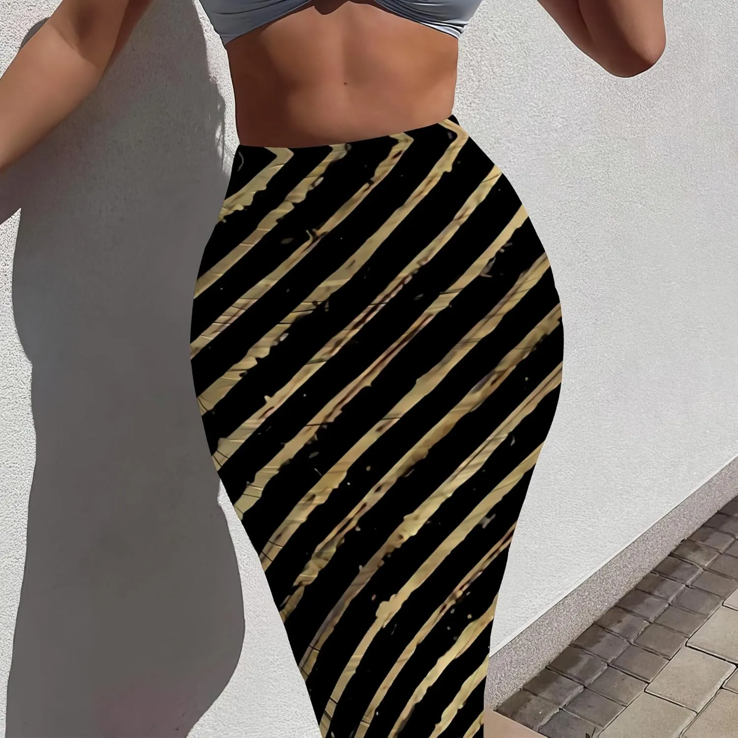 Women's Casual Ruched High Waist Bodycon Party Club Night Out Pencil Suit Skirt Elegant Stretchy Below Knee Work Skirt Dress