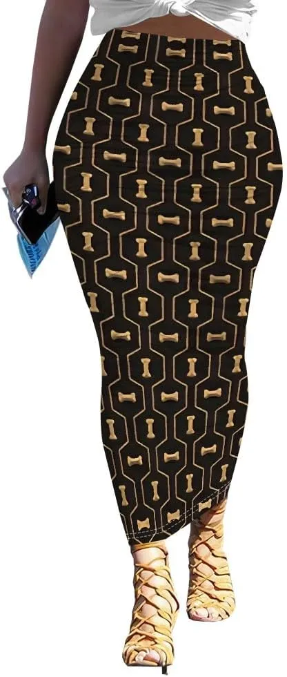 Women's Casual Ruched High Waist Bodycon Party Club Night Out Pencil Suit Skirt Elegant Stretchy Below Knee Work Skirt Dress