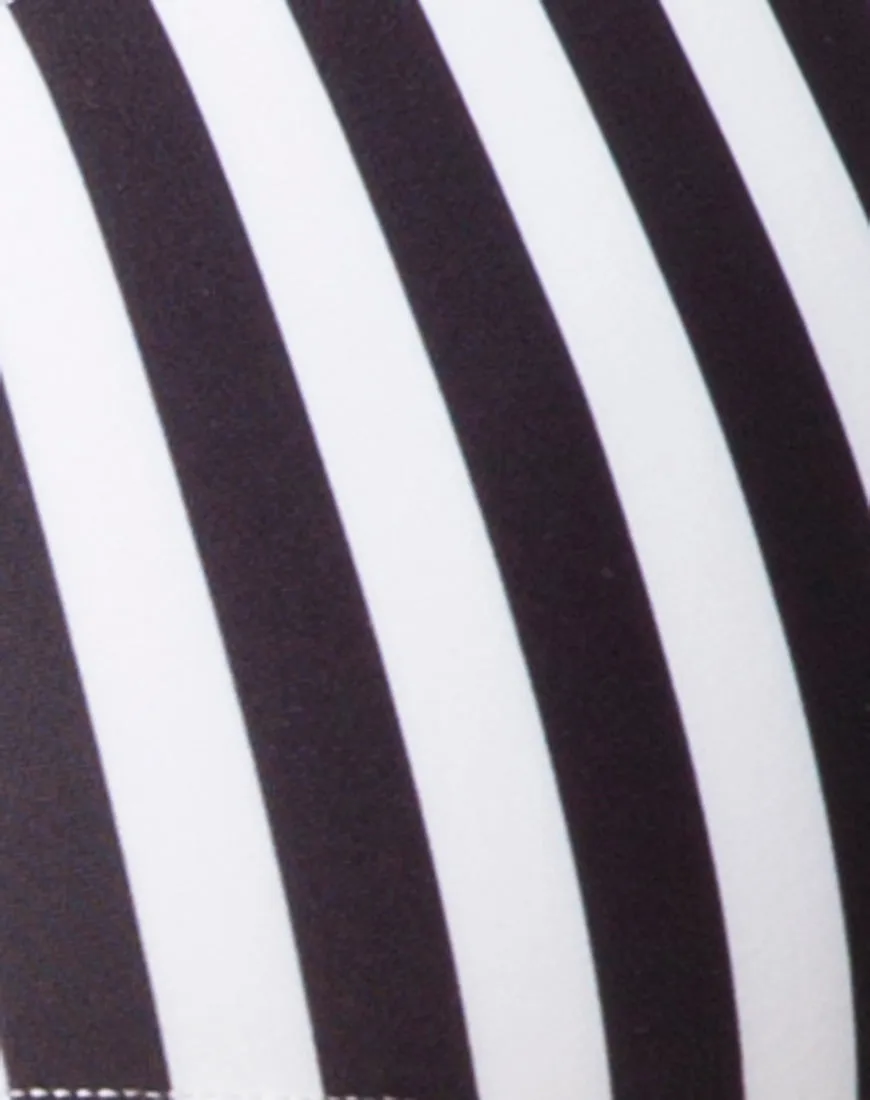 Xeona Swimsuit in Black and White Stripe